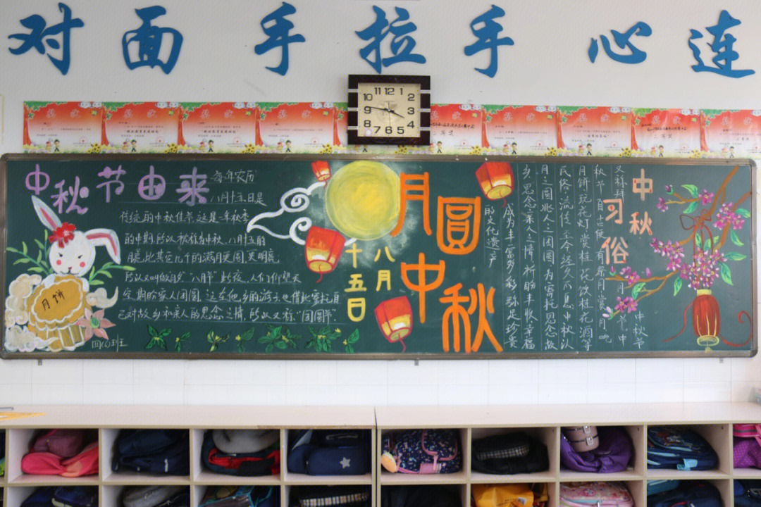 传统与现代交融的中秋节黑板报首展